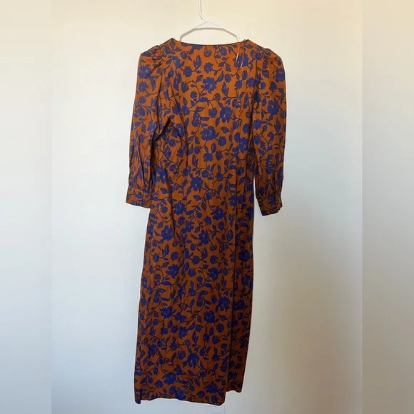 Zara Poplin long floral midi skirt dress - Picture 5 of 17